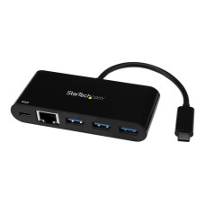 Adaptador Multipuertos USB-C de Red Ethernet con Hub de 3 Puertos USB 3.0 y Entrega de Potencia US1GC303APD - StarTech.com