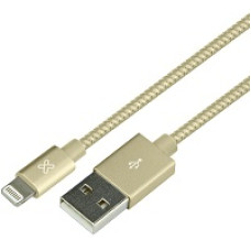 KlipX cable lightning tejido Iphone 100Cm color Gold 