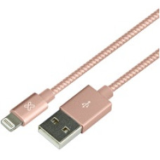 KlipX cable lightning tejido Iphone 100Cm color Rose Gold 
