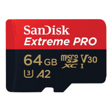 SanDisk Extreme Pro MicroSDXC UHS-I U3 A2 V30 64GB + Adapter