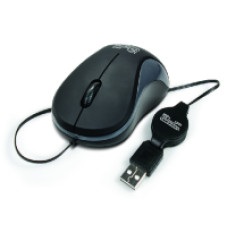 KlipX mouse retractil USB - sensor optico 1600 dpi ambidiestro - Klip Xtreme