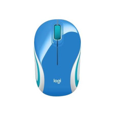 Logitech M187 Mouse - optical - 3 buttons - wireless - 2.4 GHz - USB wireless receiver - blu